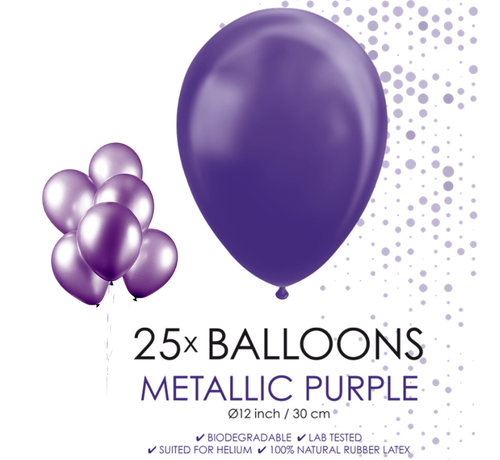 25 paarse metallic ballonnen