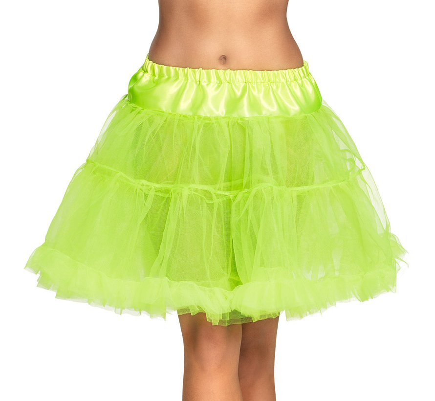 Lange Stretch petticoat neon groen