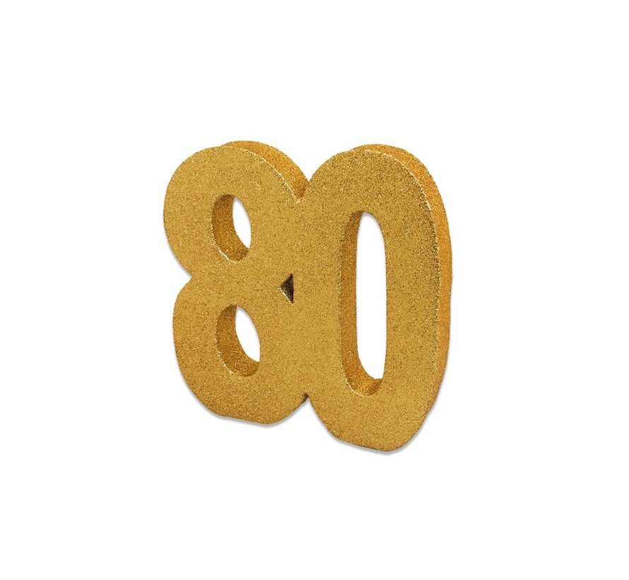 Verjaardag tafeldecoratie goud 80