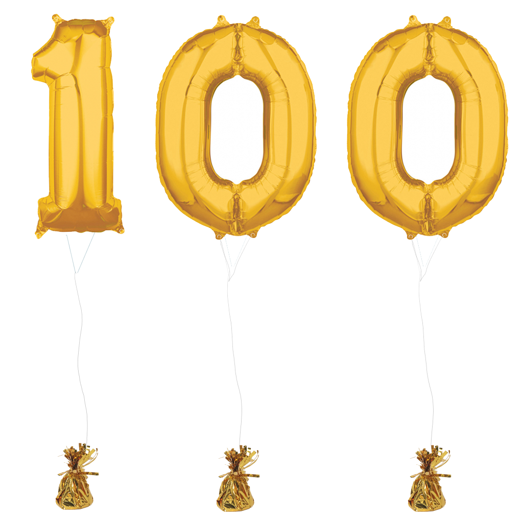 Inclusief Helium Ballonnen cijfers gevuld goudkleurig Partycorner.nl