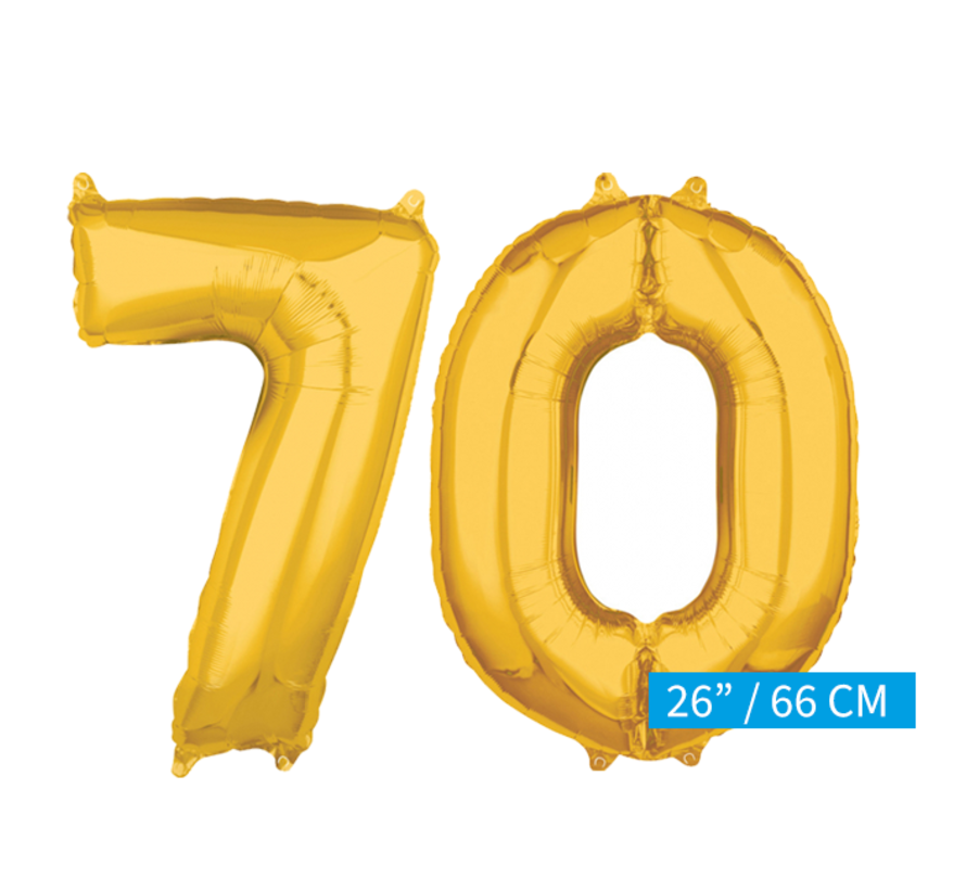 Inclusief helium Ballonnen cijfers 70 gevuld