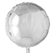 Blanco folieballon rond zilver