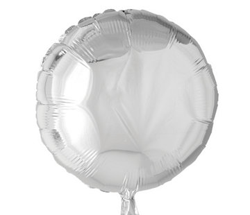 Blanco folieballon rond zilver