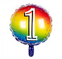 Ronde folieballon 1 regenboog kleuren