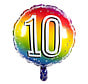 Ronde folieballon 10 regenboog kleuren