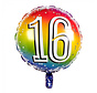Ronde folieballon 16 regenboog kleuren