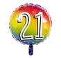 Ronde folieballon 21 regenboog kleuren