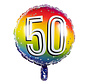 Ronde folieballon 50 regenboog kleuren