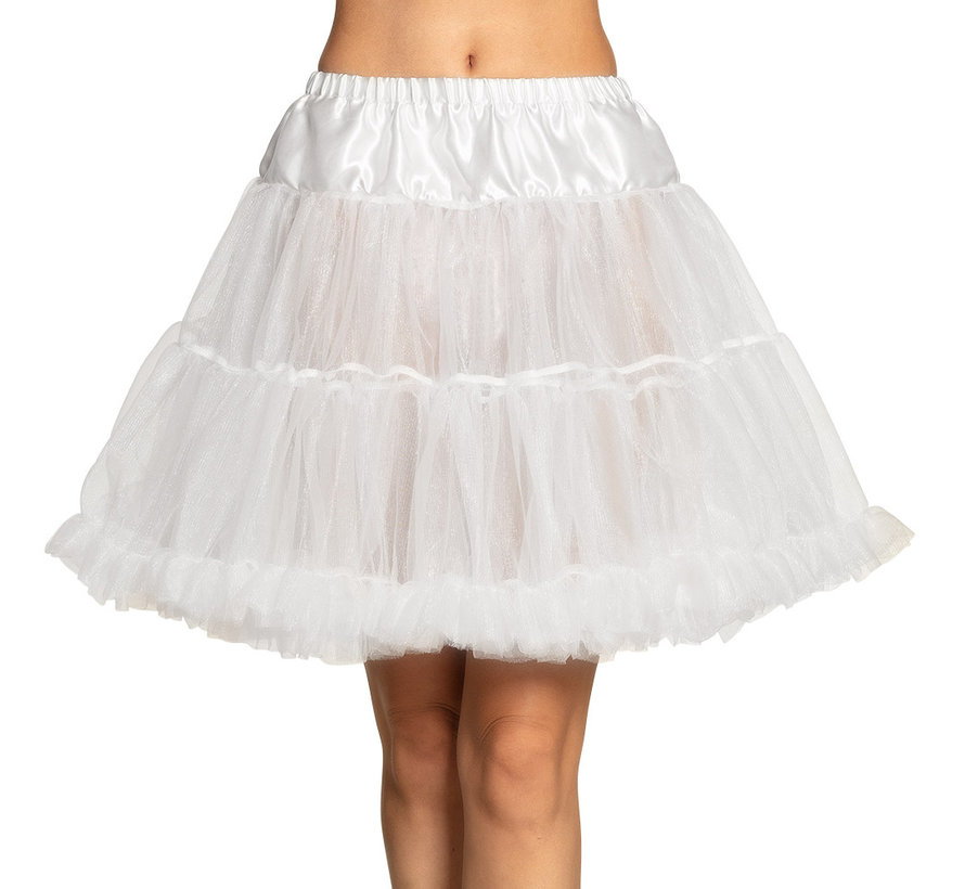 Lange tule Petticoat wit