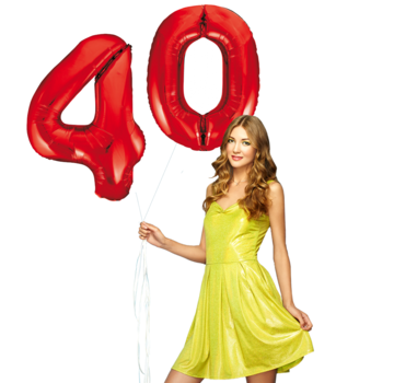 Rode cijfer ballon 40
