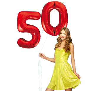 Rode cijfer ballon 50