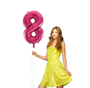 Pink cijfer ballon 8