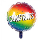 Ronde Folieballon 'Congrats' Regenboog kleuren