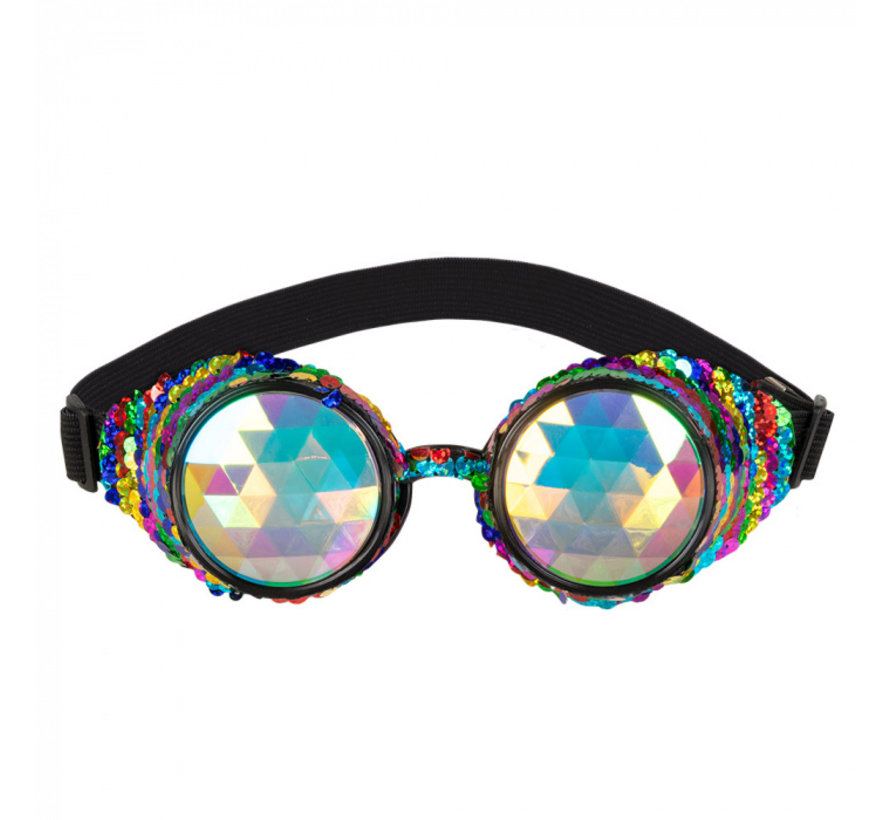 Festival partybril Mirage Regenboog unisex