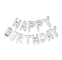 Folie Letter ballon 'Happy Birthday' Zilverkleurig