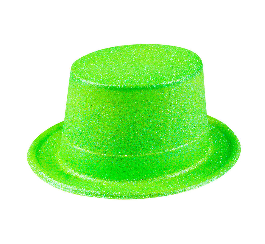 Hoge glitter hoed groen