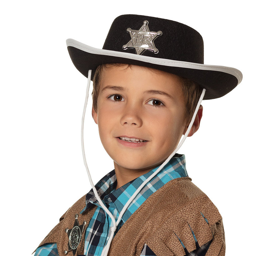 Kinderhoed Sheriff zwart