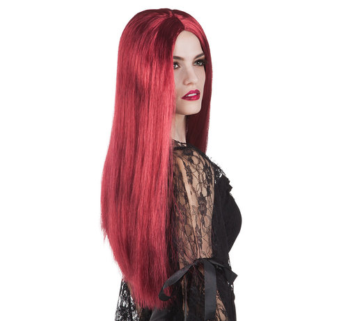 Heksenpruik rood lang haar