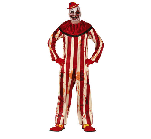 Gestreepte killer clown jumpsuit