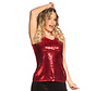 Pailletten glitter top rood