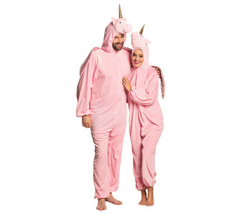 Eenhoorn onesie volwassenen roze