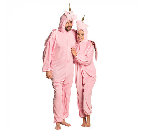 Eenhoorn onesie volwassenen roze