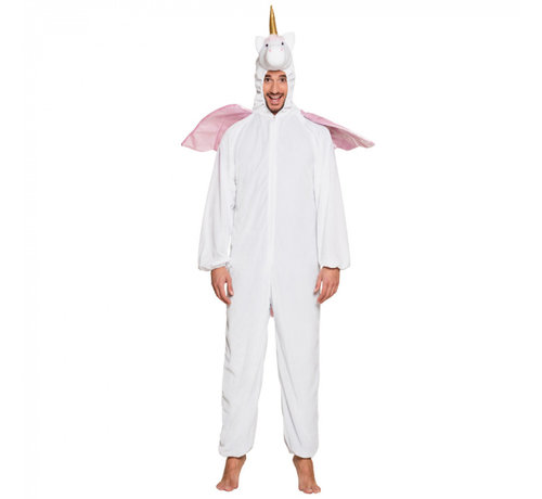 Eenhoorn onesie volwassenen wit