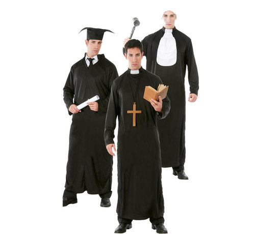 Priester, rechter en student kostuum