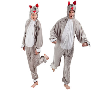 Wolf onesie volwassen