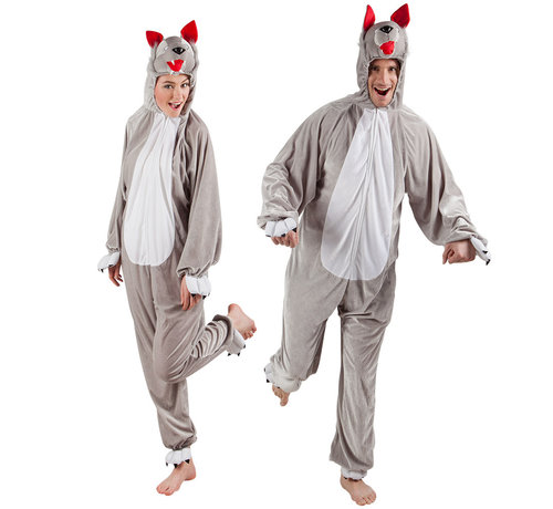 Wolf onesie volwassen