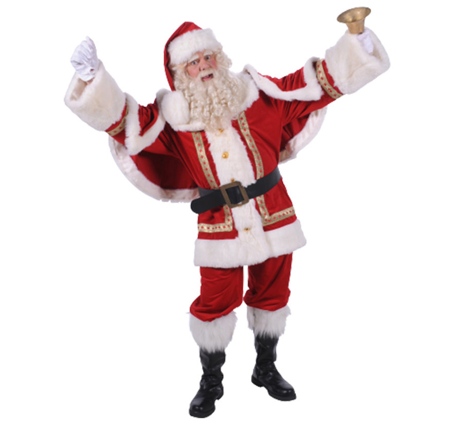 Polyester fluweel kerstman  kostuum