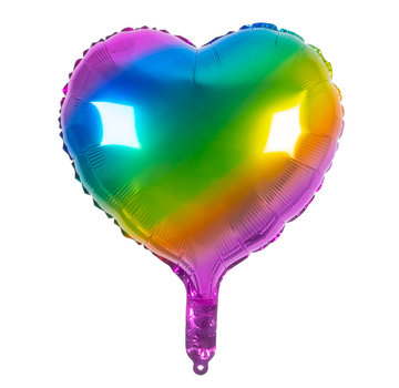 folie ballon hart regenboog leeg