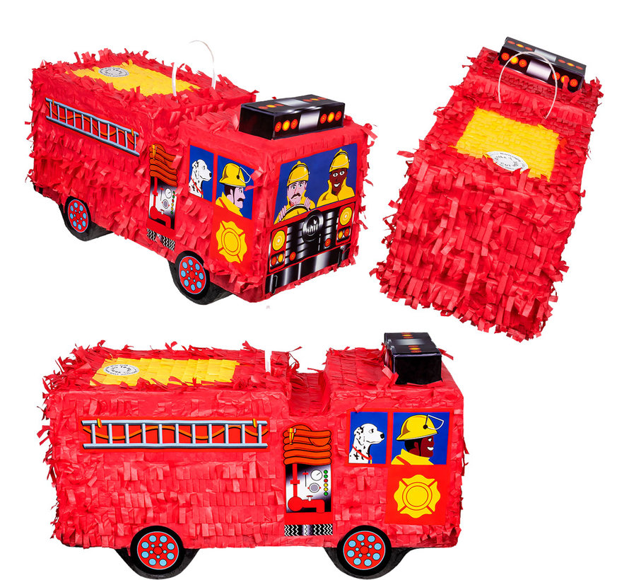 Papieren Brandweer auto piñata