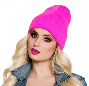 Neon roze beanie