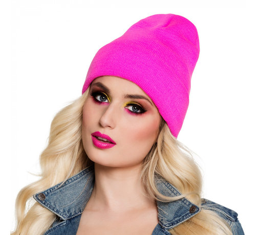 Neon roze beanie