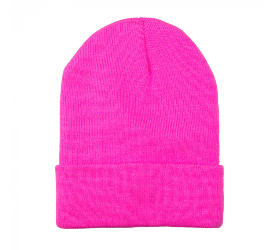 Neon roze beanie