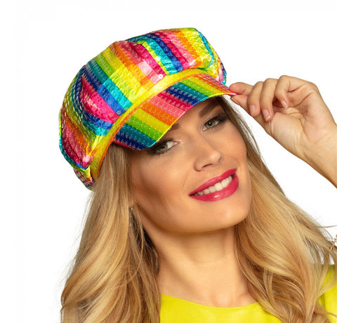 Dames regenboog cap