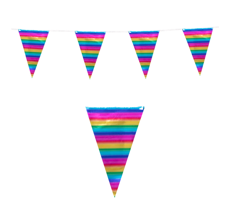 Goedkope regenboog Folievlaggenlijn