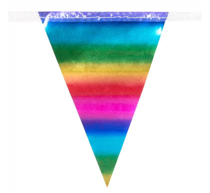 Goedkope regenboog foliereuzenvlaggenlijn