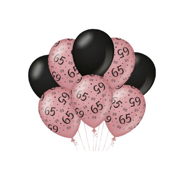 Ballonnen 65 jaar roségoud en zwart