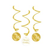 Swirl decoraties 65 jaar goudkleurig en wit