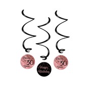 Swirl decoraties 30 jaar roségoud en zwart