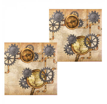 Papieren steampunk servetten