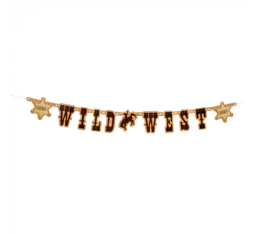 Kartonnen letterslinger Wild west