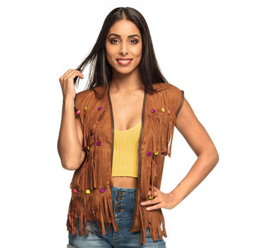 Bruine hippie vest