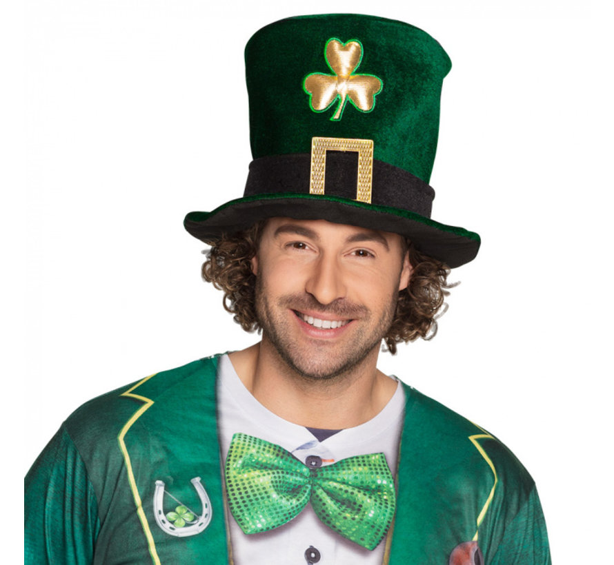 Donkergroene St Patrick's day klaver hoed