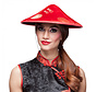 Aziatische hoed rood