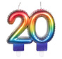 Kaars 20 jaar met regenboog kleuren
