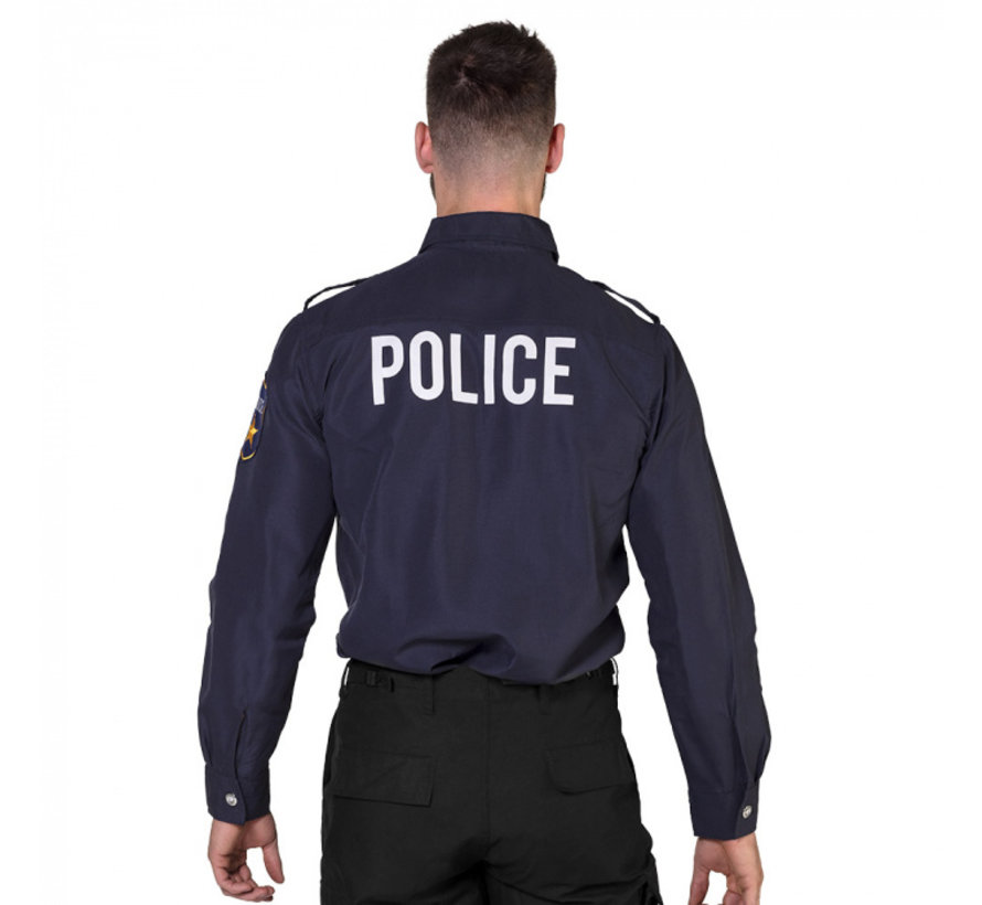 Donkerblauw mannen politie shirt