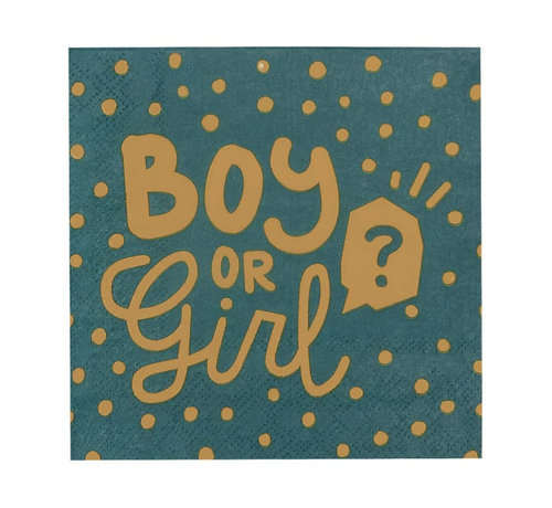 Papieren Gender reveal servetten